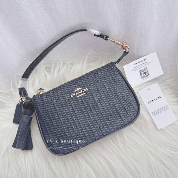 Coach Handbags - NWT Coach Nolita 15 In Straw Wristlet Midnight Navy CH215